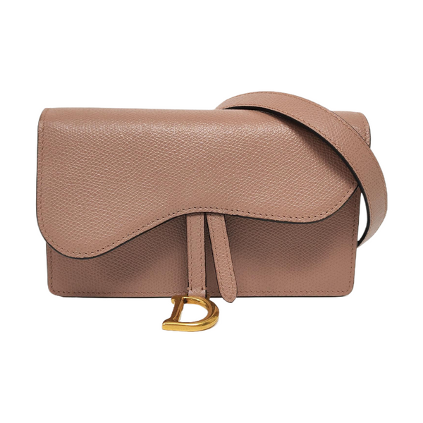 Authenticated pre-owned Saddle Calfskin Pink - Belt Bag at Looply
