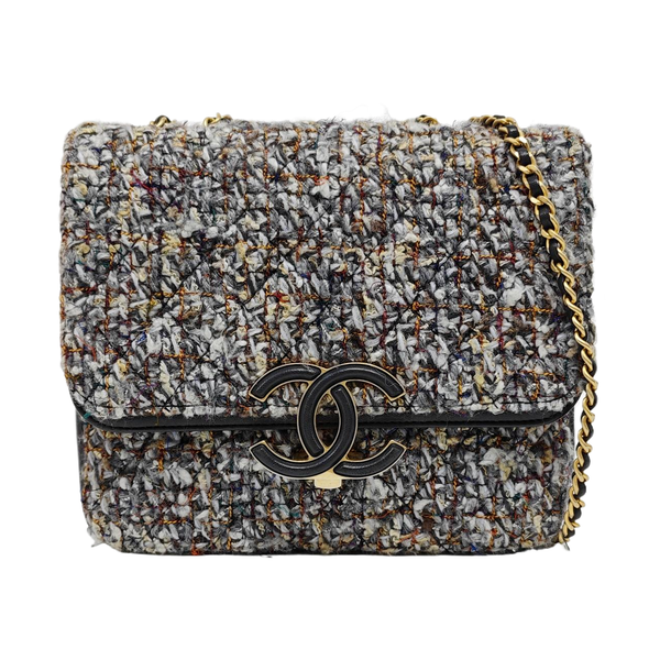Quilted Wool Shoulder Bag Multicolor