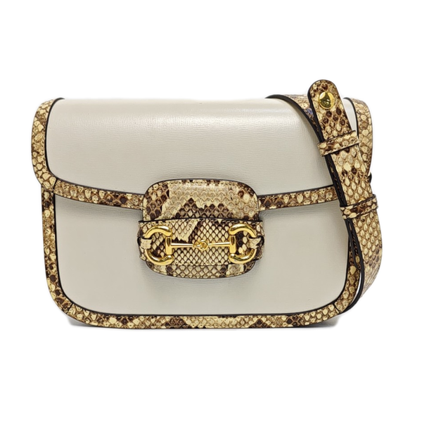 Horsebit 1955 Small Python White