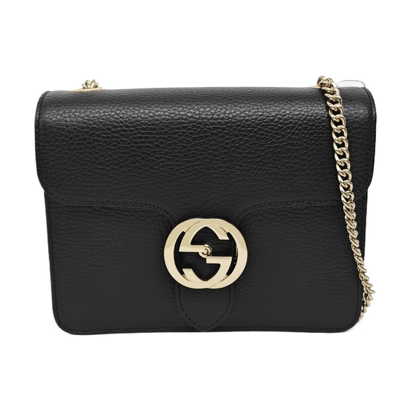 Interlocking G Small Calfskin Black