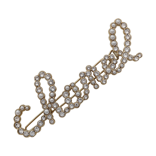 Faux Pearl Gold Brooch