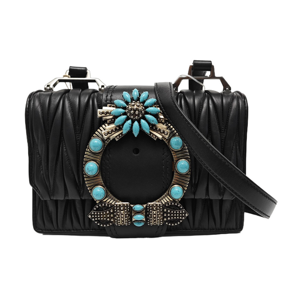 Miu Lady Quilted Lambskin Black