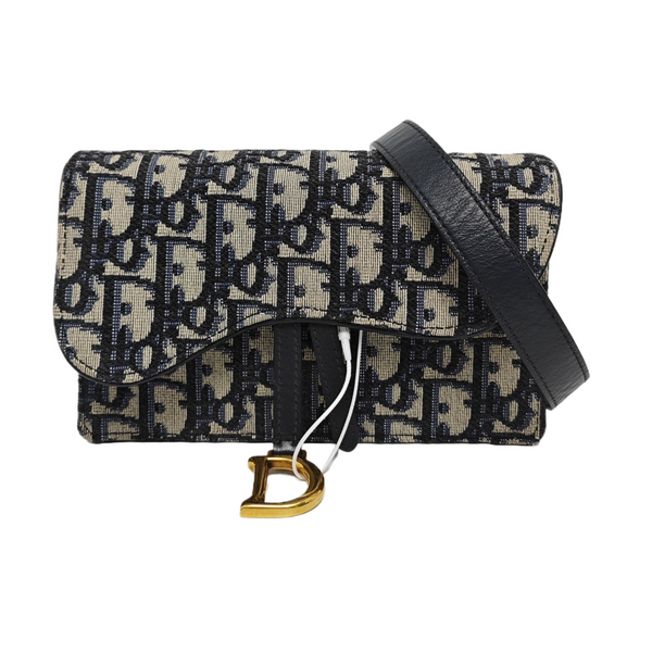 Authenticated pre-owned Saddle Monogram Canvas Blue - Belt Bag at Looply