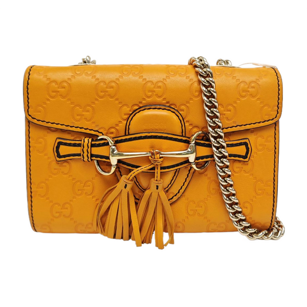 Emily Chain Monogram Calfskin Yellow