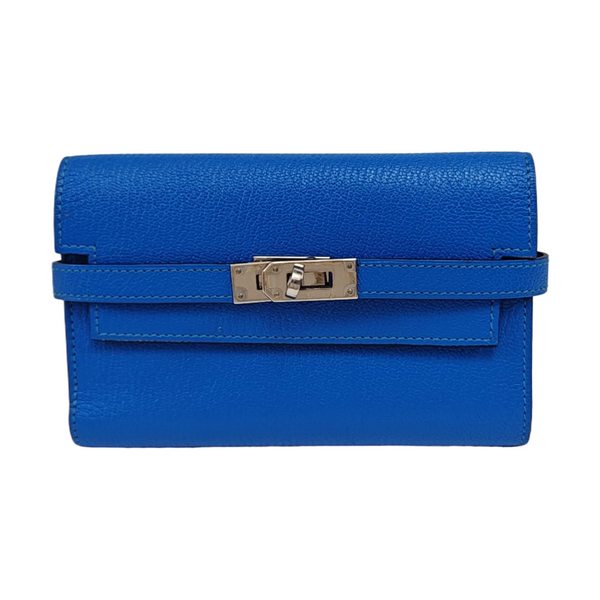 Kelly Chèvre Mysore Blue Wallet