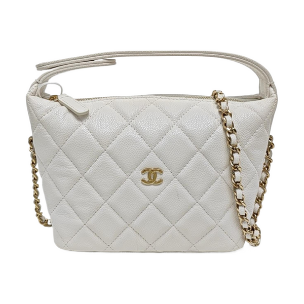 Quilted Grained Calfskin White