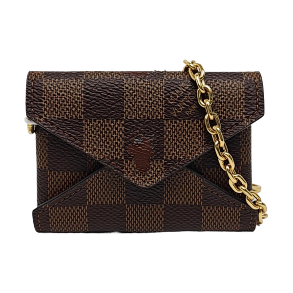 KIRGAMI Damier Ebene Coated Canvas Brown Wallet