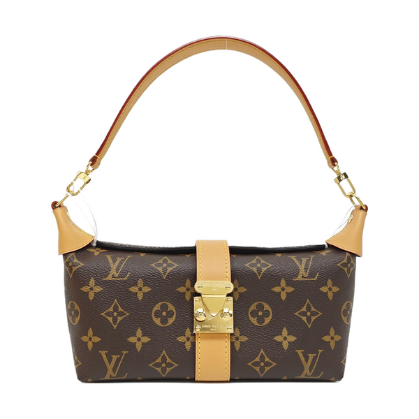 Pochette Mia Monogram Coated Canvas Brown