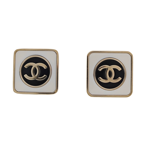 Metal Black Stud Earrings