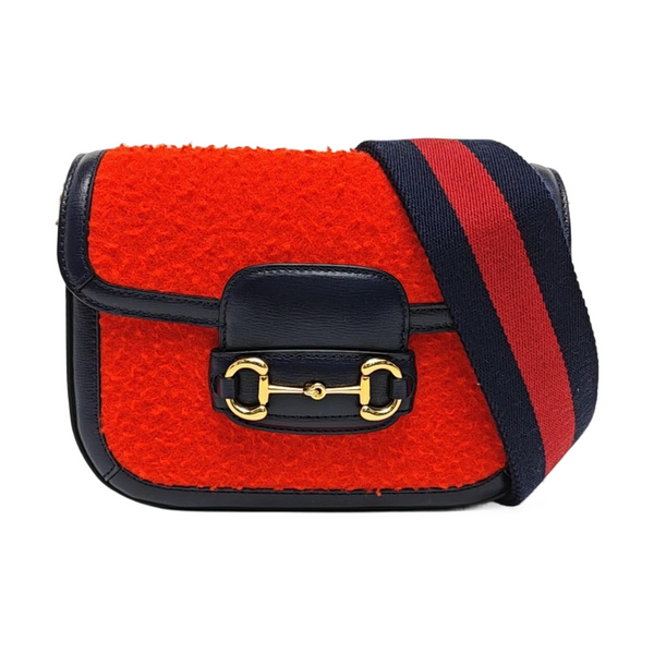 Authenticated pre-owned Horsebit 1955 Fabric Red - Crossbody Bag at Looply