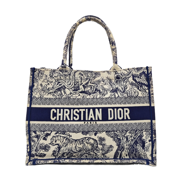 Authenticated pre-owned Book Tote Medium Canvas Blue - Tote Bag at Looply