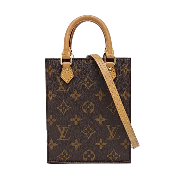 SAC PLAT Mini Monogram Coated Canvas Brown