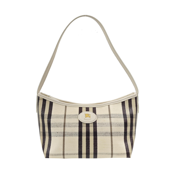 Coated Canvas Top Handle Bag White