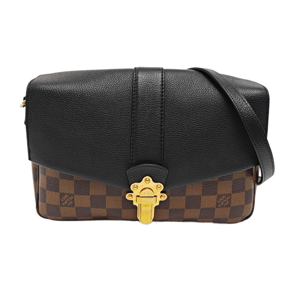 CLAPTON Damier Ebene Coated Canvas Brown