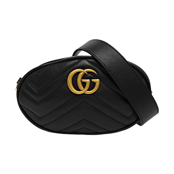GG Marmont Super Mini Quilted Calfskin Black