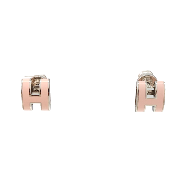 Pop H Metal Red Stud Earrings