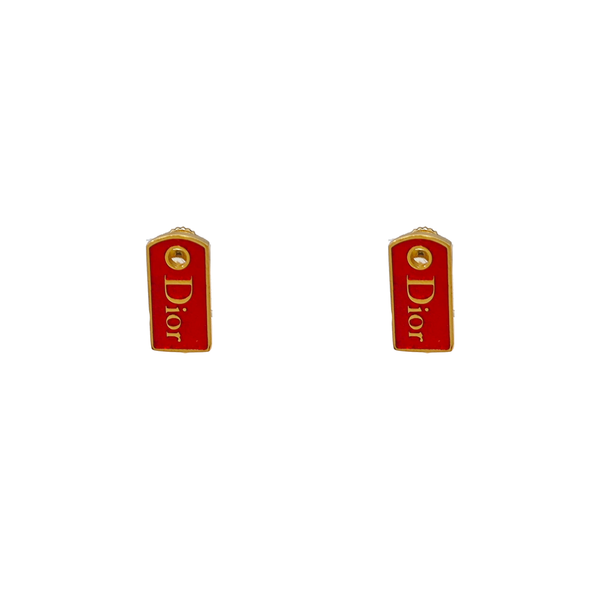 Metal Red Clip On Earrings