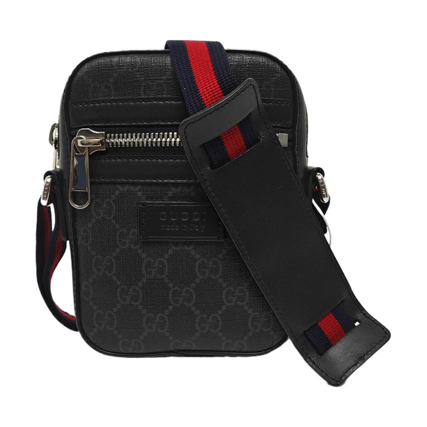 GG Supreme Small Monogram Coated Canvas Black