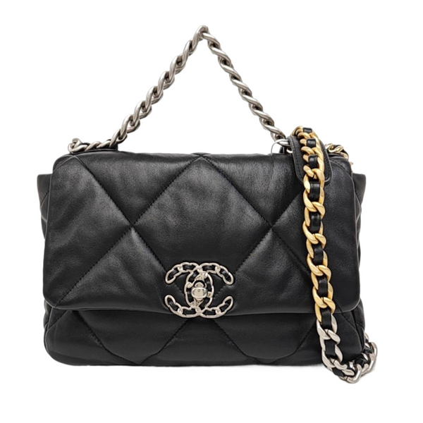 CHANEL 19 Small Quilted Lambskin Black