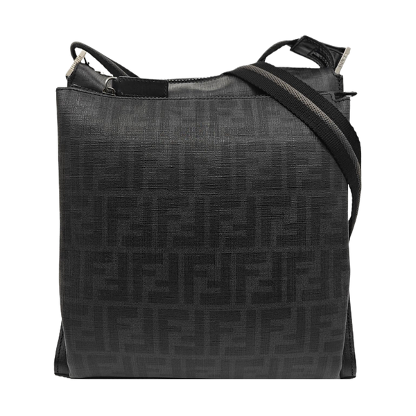 Coated Canvas Shoulder Bag Black
