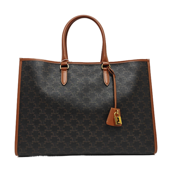 Coated Canvas Tote Bag Brown
