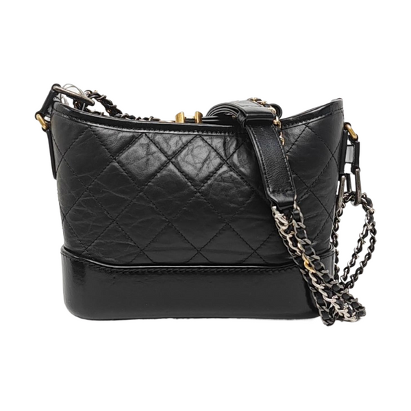 GABRIELLE Small Quilted Vintage Calf Black