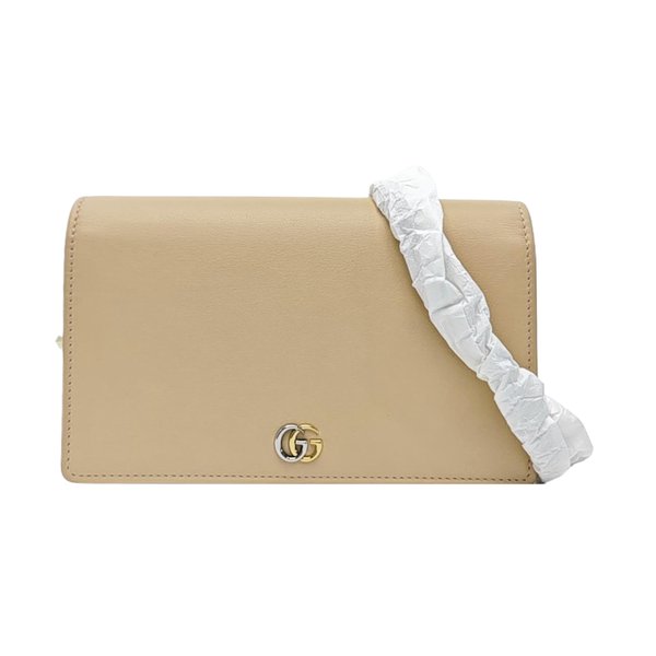 GG Marmont Small Calfskin Beige