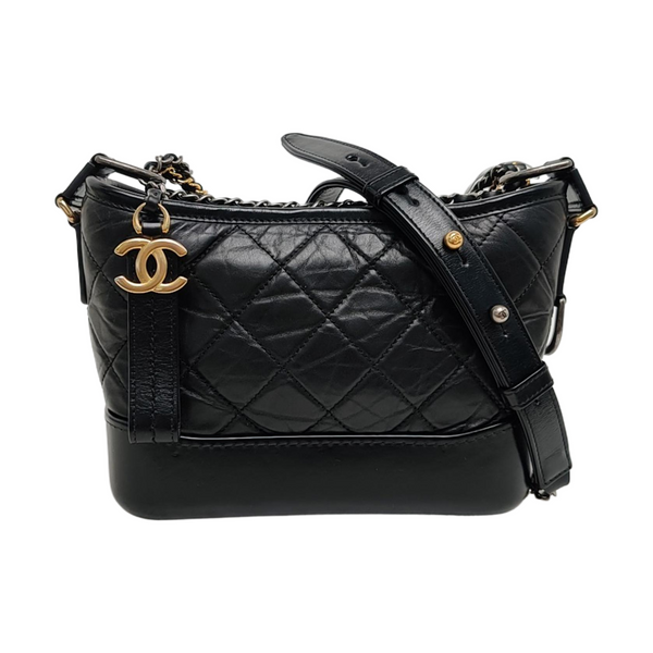 Authenticated pre-owned GABRIELLE Small Quilted Calfskin Black - Shoulder Bag at Looply