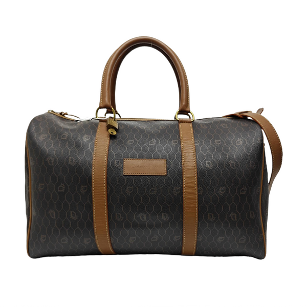 Oblique Coated Canvas Shoulder Bag Black