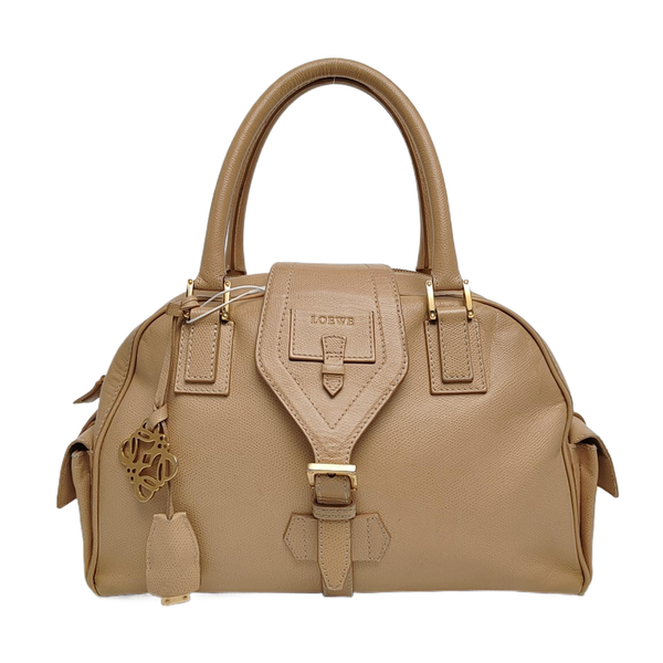Calfskin Top Handle Bag Beige
