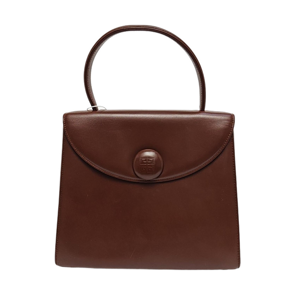 Calfskin Top Handle Bag Brown