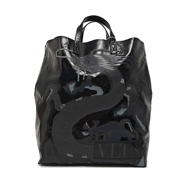 Coated Canvas Tote Bag Black