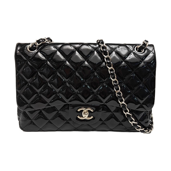CLASSIC FLAP Jumbo Quilted Patent Leather Black
