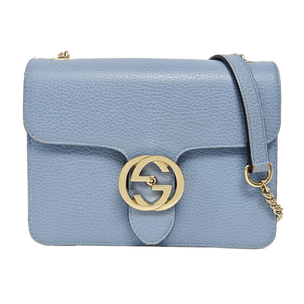 Interlocking G Small Calfskin Blue