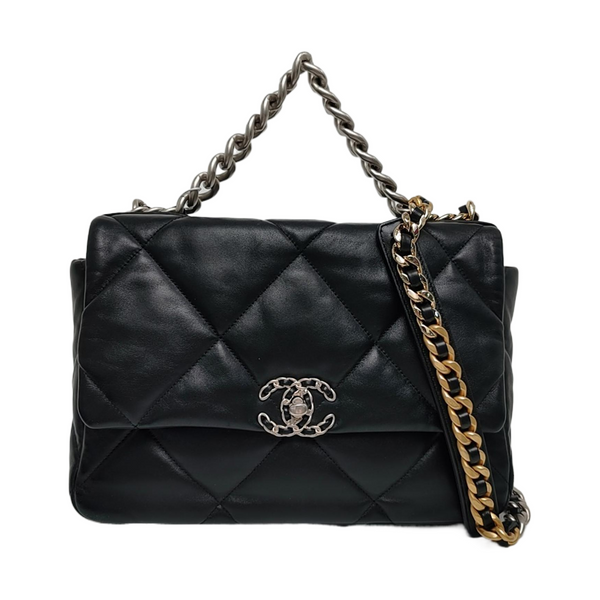 CHANEL 19 Large Quilted Lambskin Black
