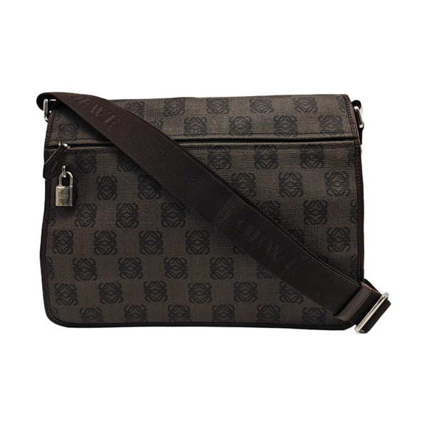 Coated Canvas Shoulder Bag Brown