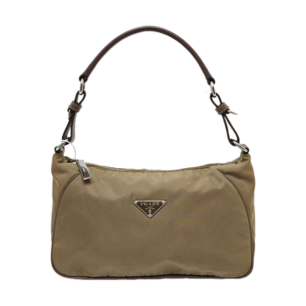 Nylon Shoulder Bag Beige