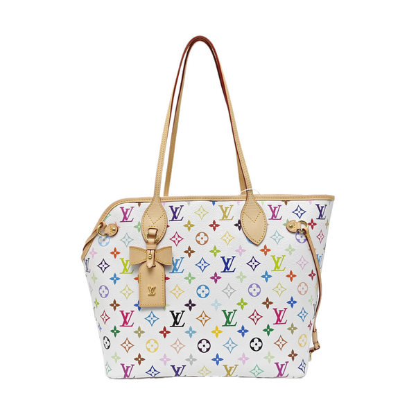LV × TM NEVERFULL MM Monogram Coated Canvas White