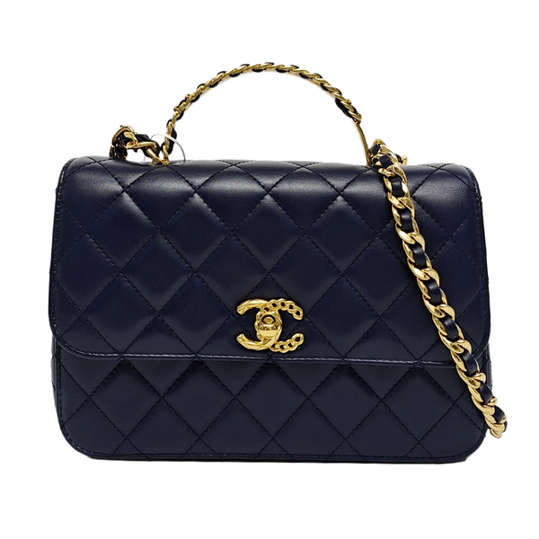 Quilted Calfskin Small Blue