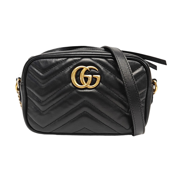 GG Marmont Mini Quilted Calfskin Black