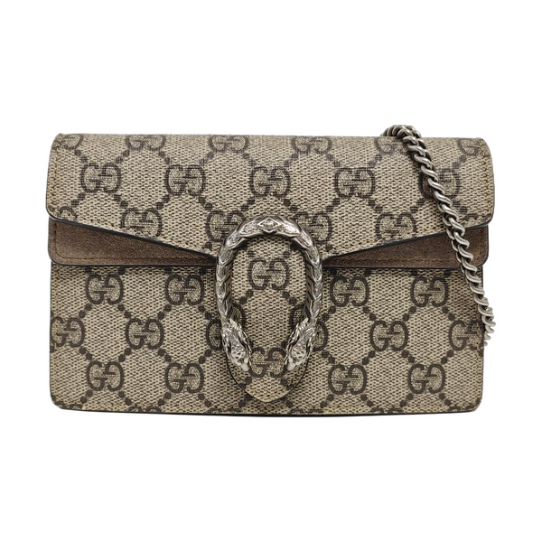 Dionysus Super Mini Monogram Coated Canvas Beige