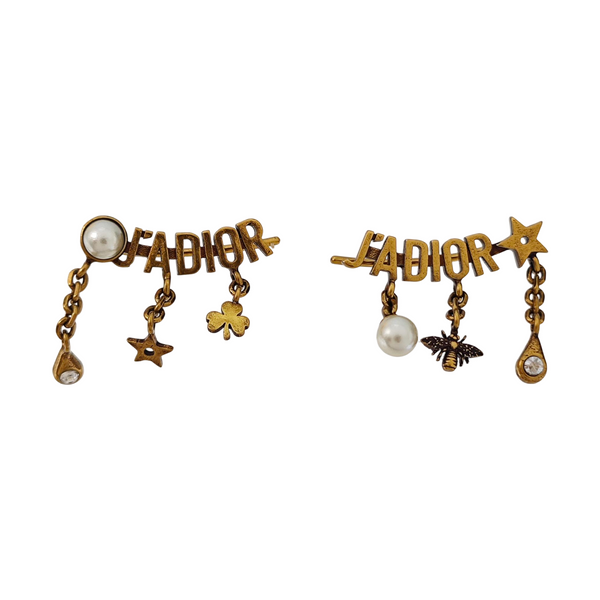 J'adior Metal Gold Stud Earrings