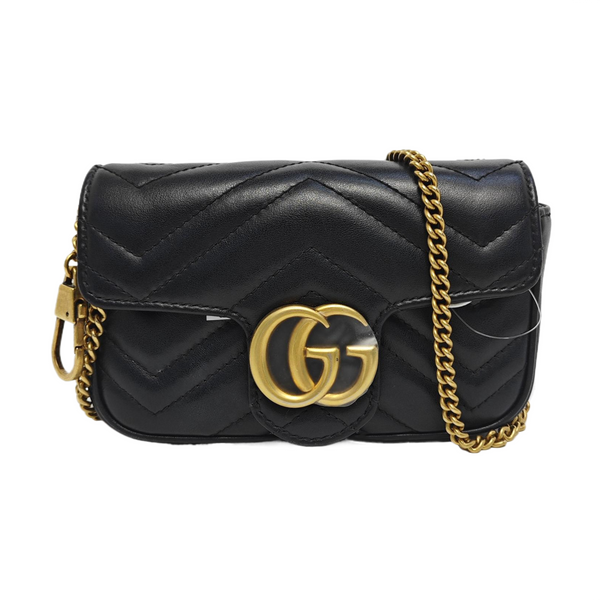 GG Marmont Mini Quilted Calfskin Black