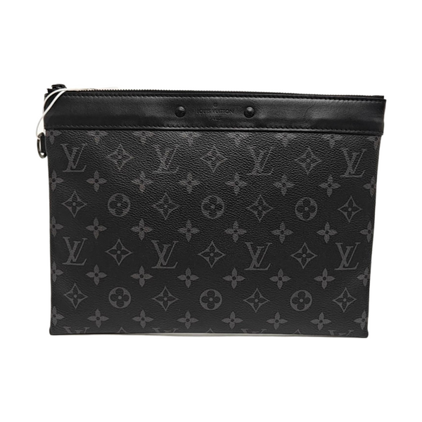 Monogram Coated Canvas Clutch Black