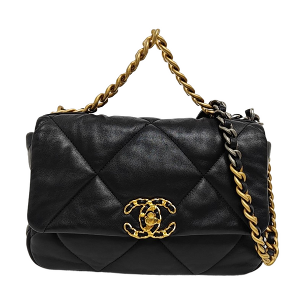 CHANEL 19 Small Quilted Lambskin Black