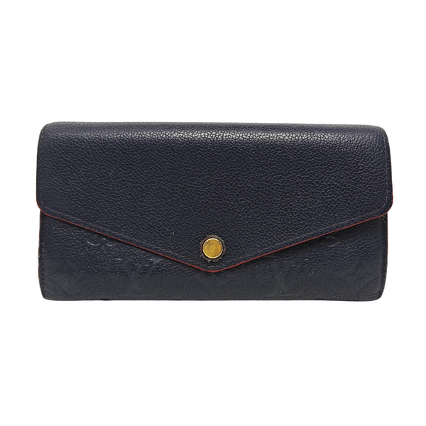 SARAH Monogram Calfskin Blue Wallet