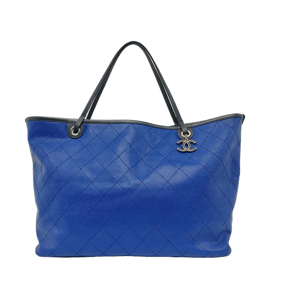 Quilted Grained Calfskin Blue