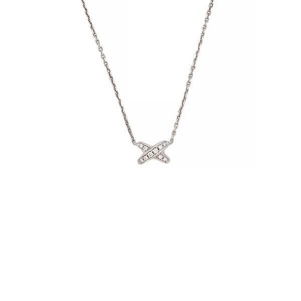 Jeux De Liens 18k White Gold Silver Necklace