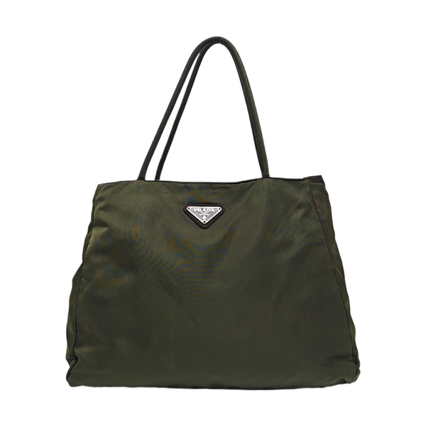 Nylon Top Handle Bag Green