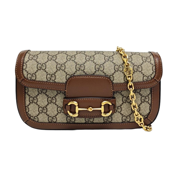 Horsebit 1955 Medium Monogram Coated Canvas Black